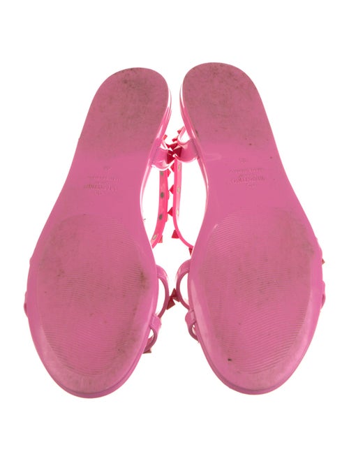 Valentino Rockstud Accents Rubber T-Strap Sandals