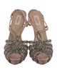 Valentino Satin Mesh Accents T-Strap Sandals