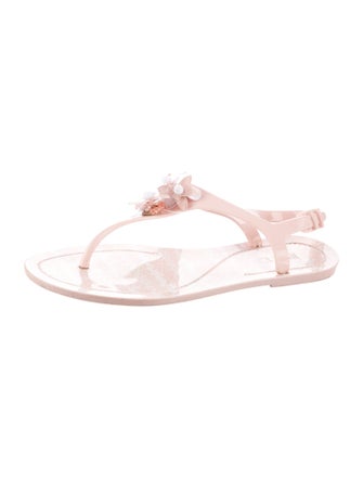 Valentino Rubber T-Strap Sandals