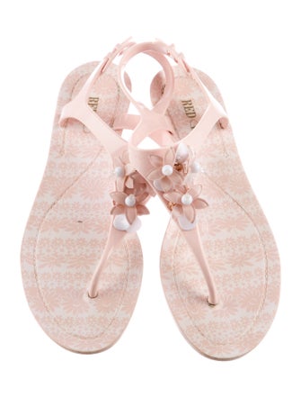 Valentino Rubber T-Strap Sandals