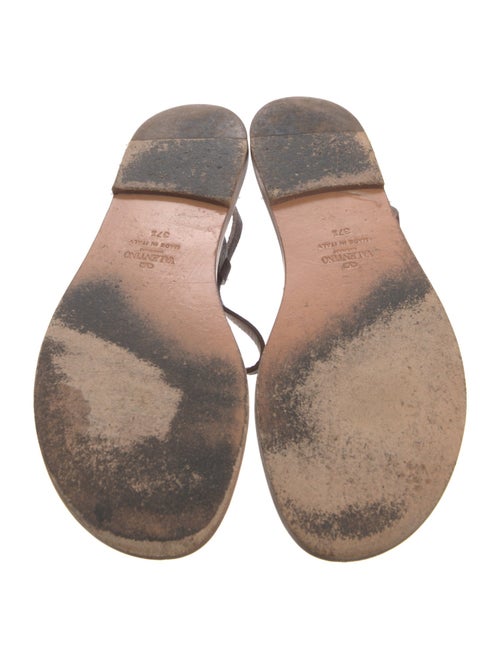 Valentino Rockstud Accents Leather T-Strap Sandals
