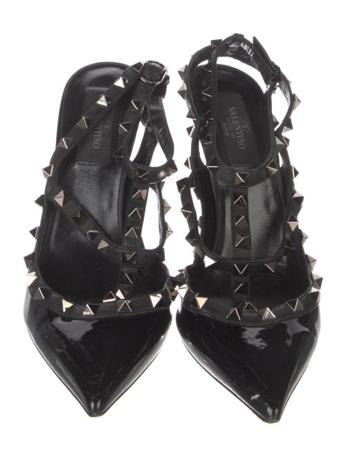 Valentino Rockstud Accents Leather T-Strap Pumps
