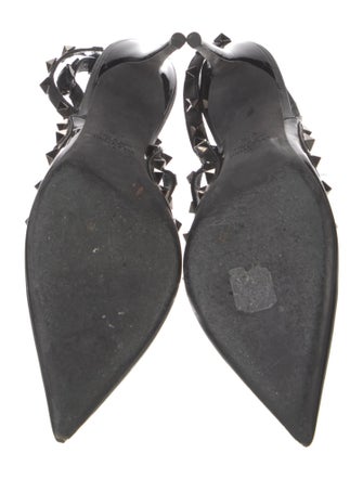 Valentino Rockstud Accents Leather T-Strap Pumps