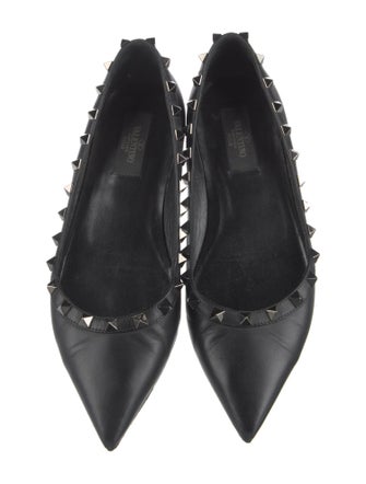 Valentino Rockstud Accents Leather Flats