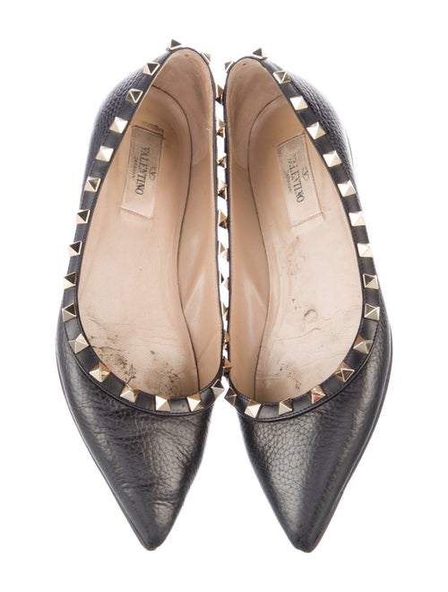 Valentino Rockstud Accents Leather Ballet Flats