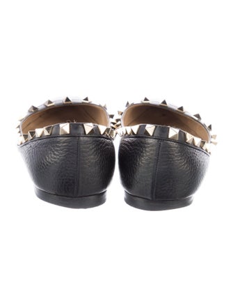 Valentino Rockstud Accents Leather Ballet Flats