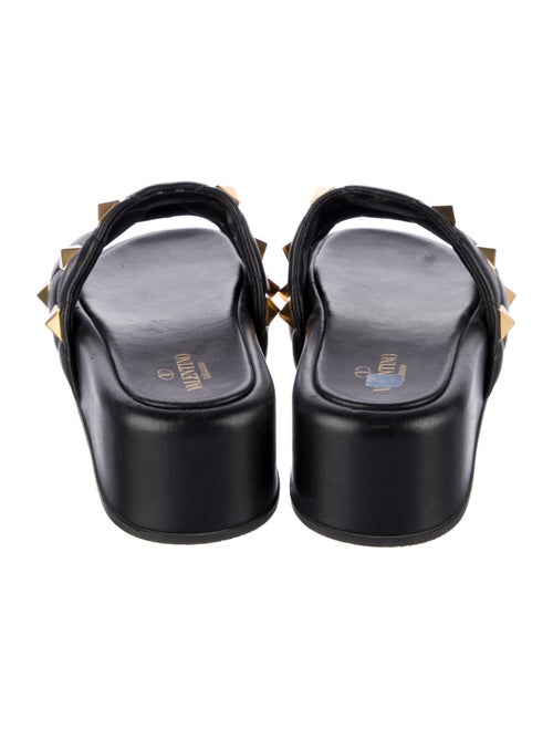 Valentino Rockstud Accents Leather Slides