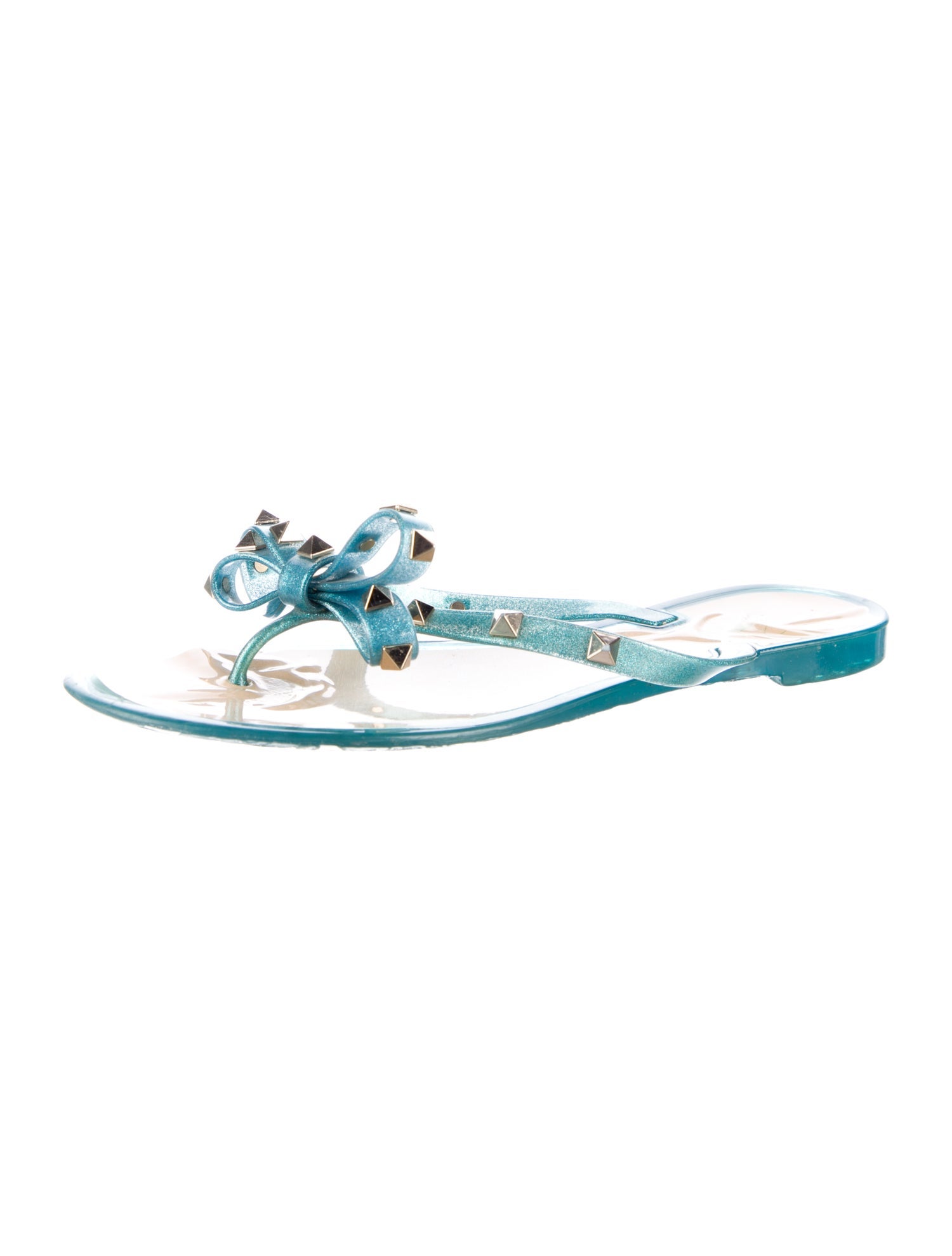 Valentino Rockstud Accents Rubber Slides