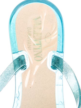 Valentino Rockstud Accents Rubber Slides