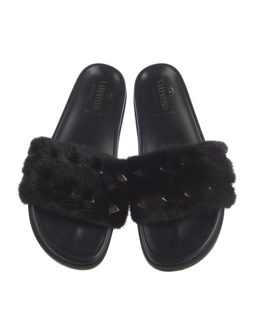 Valentino Rockstud Accents Mink Slides
