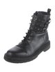 Valentino Rockstud Accents Leather Combat Boots