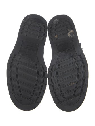 Valentino Rockstud Accents Leather Combat Boots