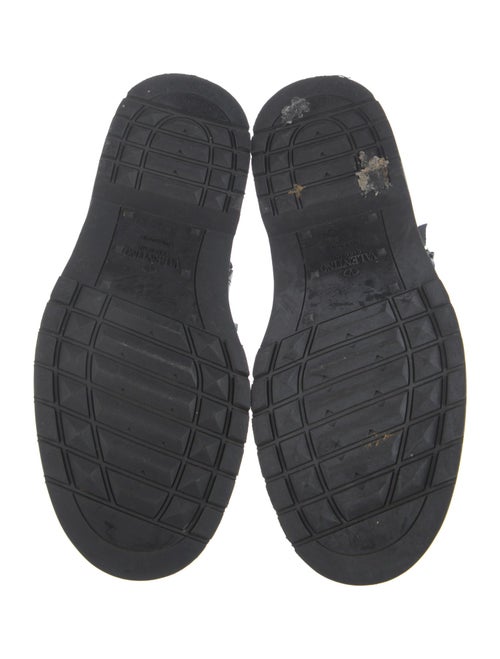 Valentino Rockstud Accents Leather Combat Boots