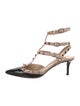 Valentino Rockstud Accents Patent Leather T-Strap Pumps