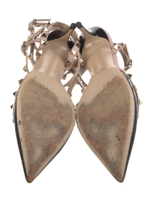 Valentino Rockstud Accents Patent Leather T-Strap Pumps