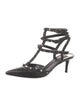 Valentino Rockstud Accents Leather T-Strap Pumps