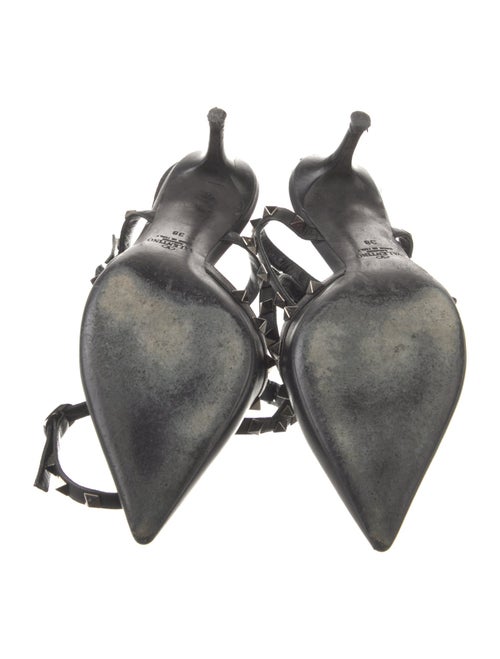 Valentino Rockstud Accents Leather T-Strap Pumps