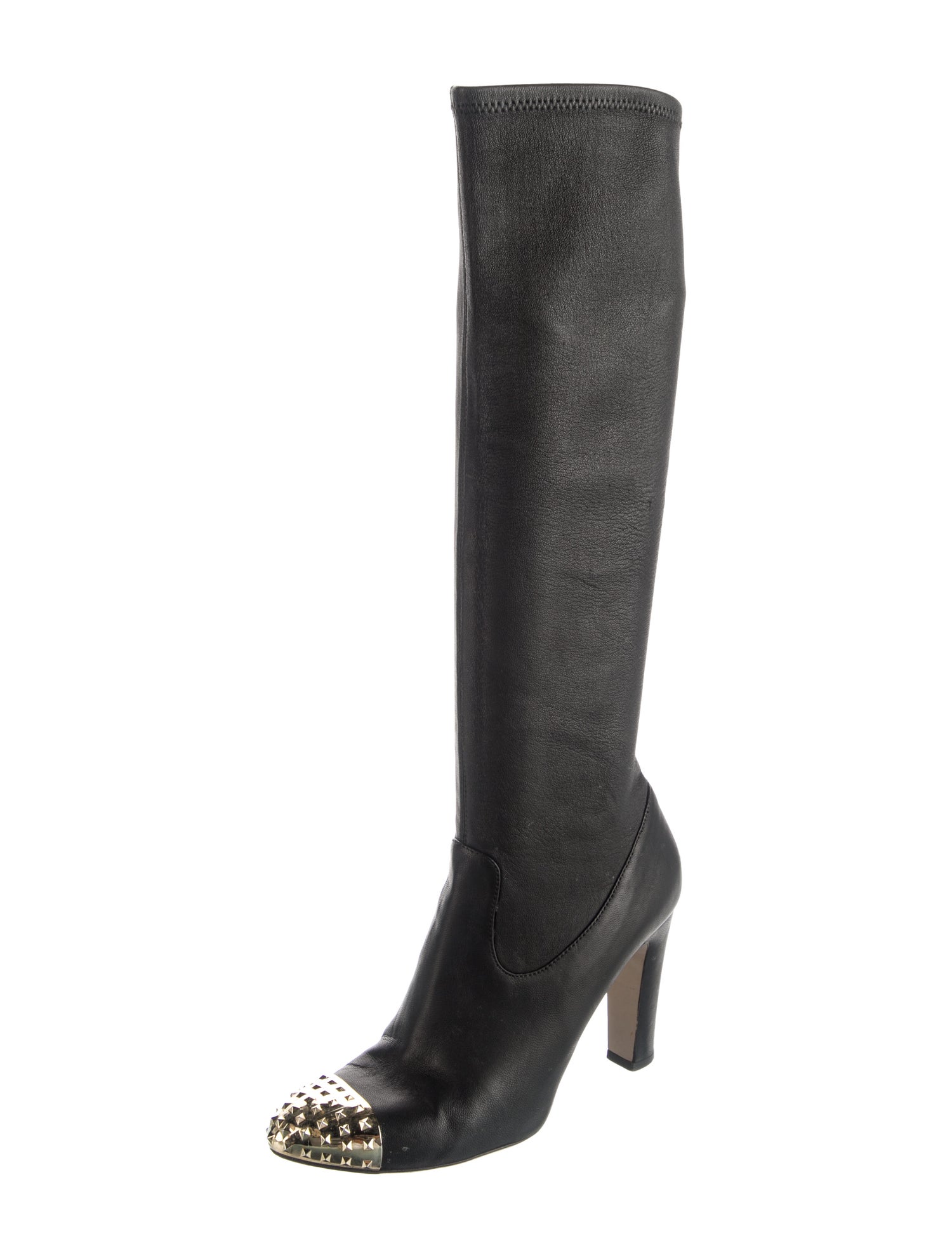 Valentino Rockstud Accents Leather Sock Boots