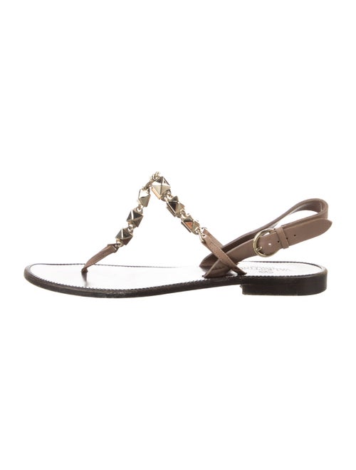 Valentino Leather T-Strap Sandals