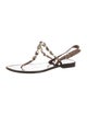 Valentino Leather T-Strap Sandals