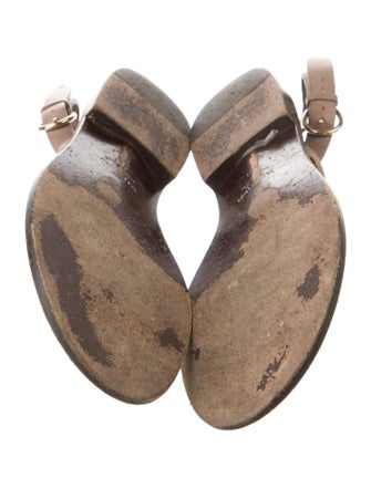 Valentino Leather T-Strap Sandals