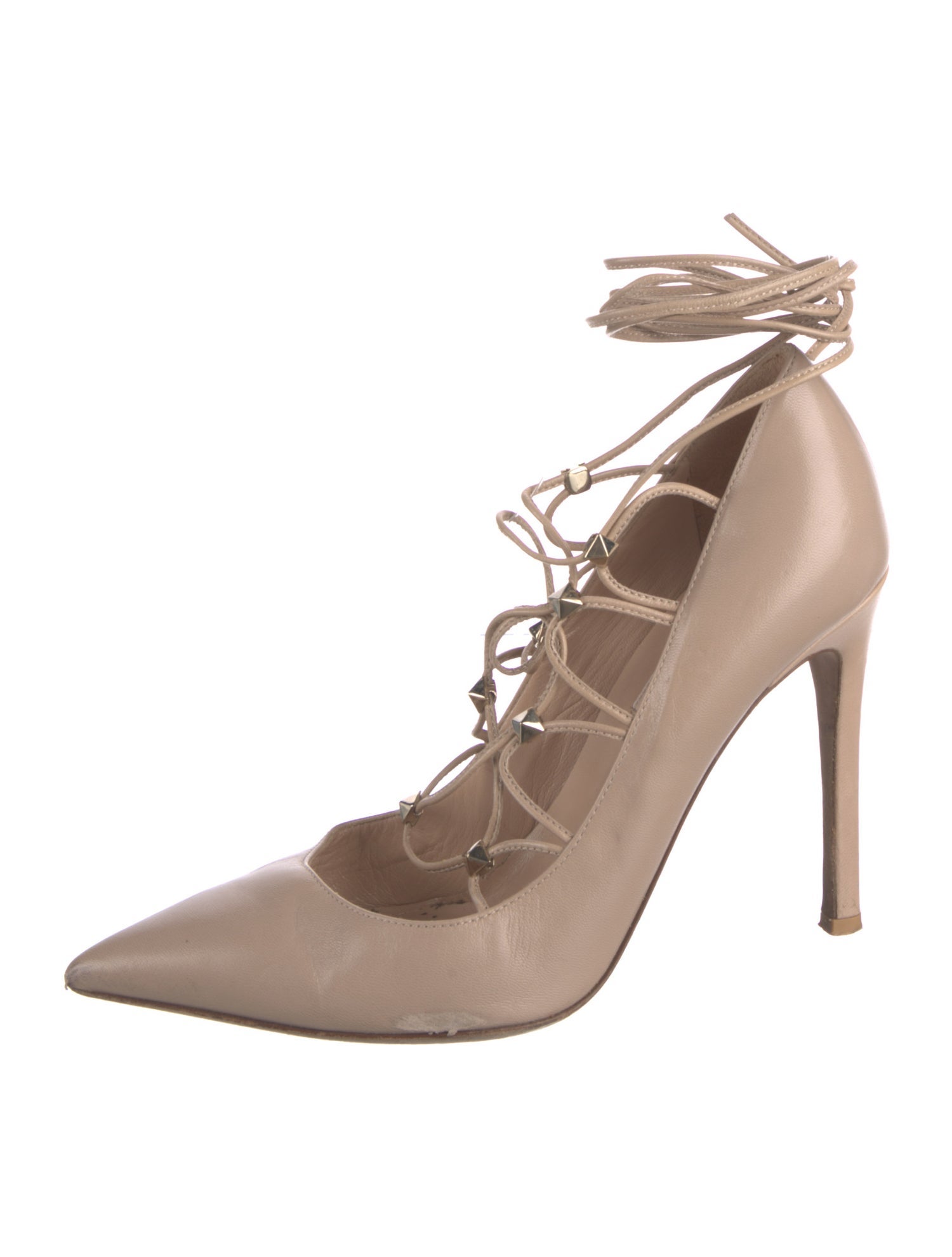 Valentino Rockstud Accents Leather Pumps