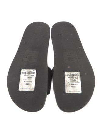 Valentino Suede Chain-Link Accents Slides