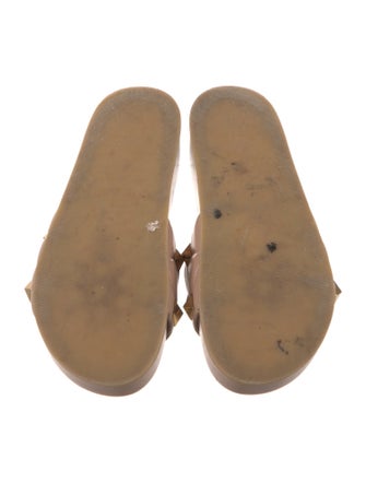 Valentino Rockstud Accents Leather Slides