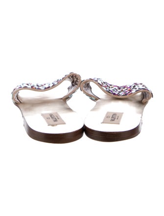 Valentino Suede Printed Slides