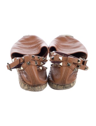 Valentino Rockstud Accents Leather Espadrilles