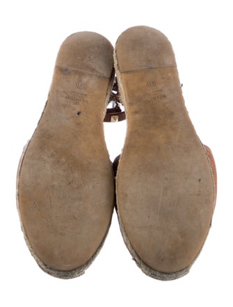 Valentino Rockstud Accents Leather Espadrilles