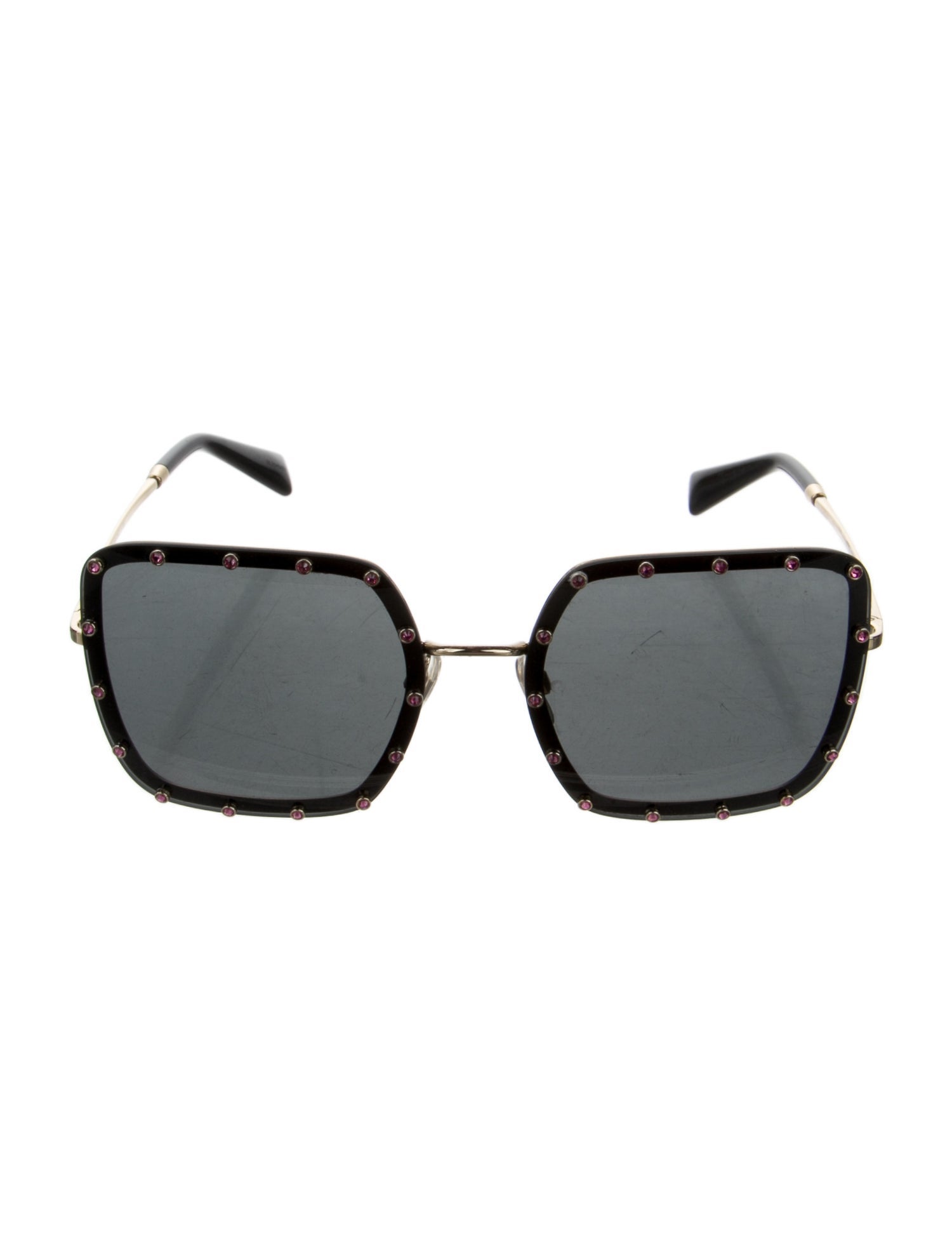 Valentino Rockstud Accents Square Sunglasses