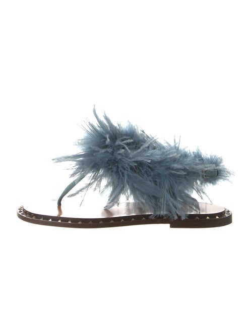 Valentino Ostrich Feather Slides