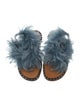 Valentino Ostrich Feather Slides