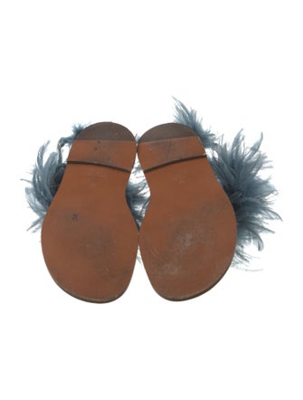 Valentino Ostrich Feather Slides