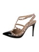 Valentino Rockstud Accents Leather T-Strap Pumps