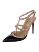 Valentino Rockstud Accents Leather T-Strap Pumps