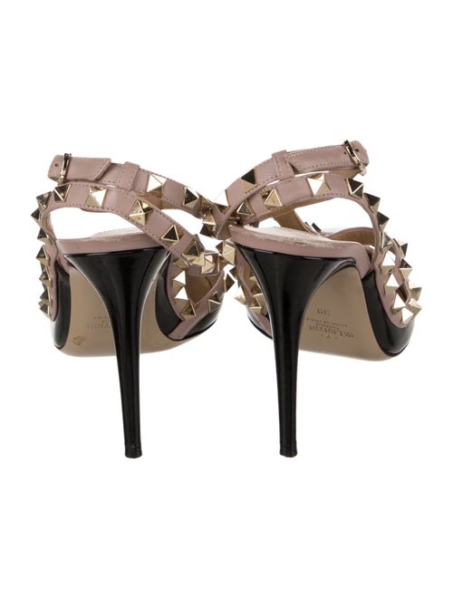 Valentino Rockstud Accents Leather T-Strap Pumps