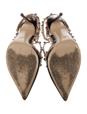 Valentino Rockstud Accents Leather T-Strap Pumps