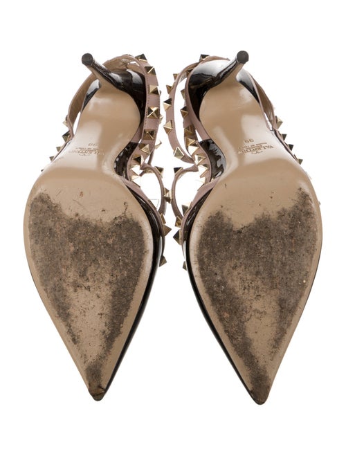 Valentino Rockstud Accents Leather T-Strap Pumps