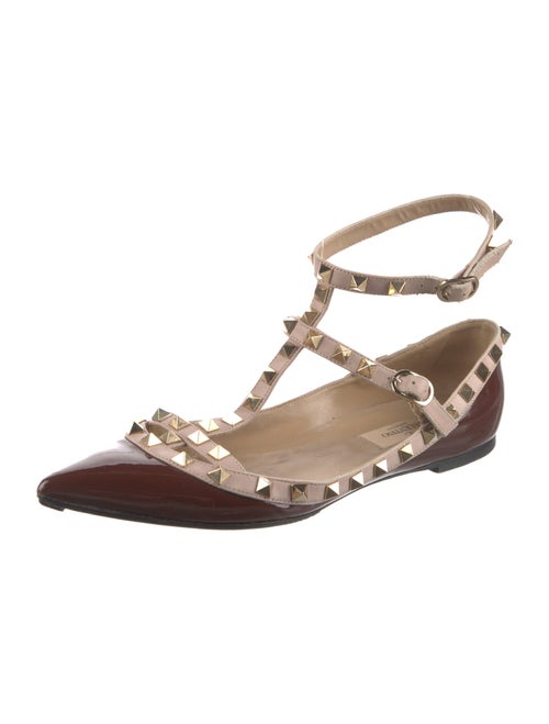 Valentino Rockstud Accents Patent Leather Ballet Flats