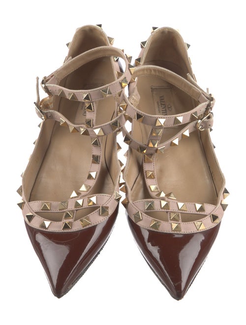 Valentino Rockstud Accents Patent Leather Ballet Flats