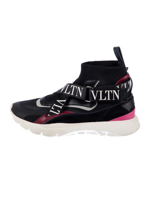 Valentino Rockstud Accents Printed Sock Sneakers