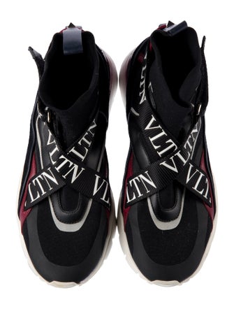 Valentino Rockstud Accents Printed Sock Sneakers