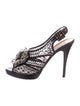 Valentino Mesh Lace Pattern Slingback Sandals