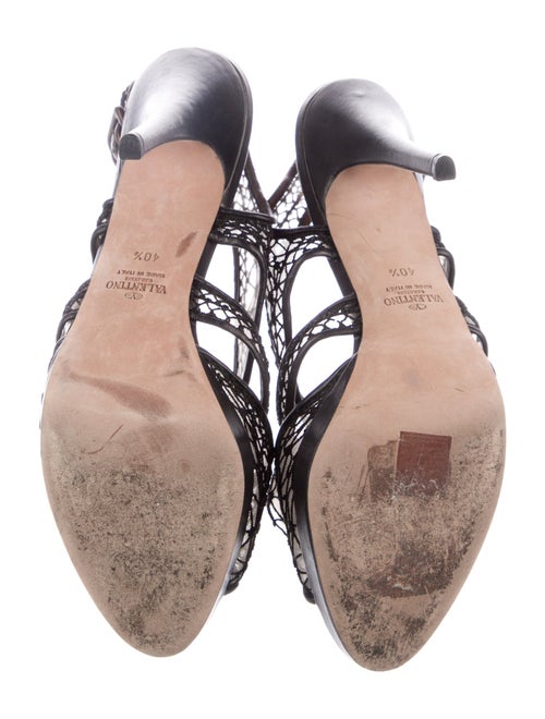 Valentino Mesh Lace Pattern Slingback Sandals
