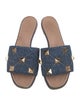 Valentino Rockstud Accents Denim Slides
