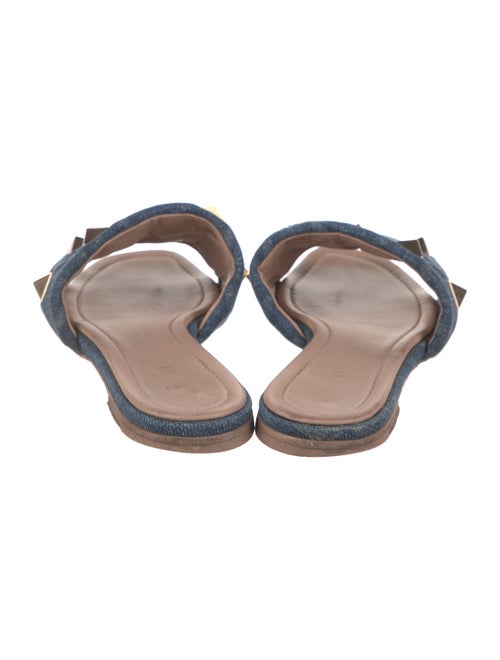Valentino Rockstud Accents Denim Slides