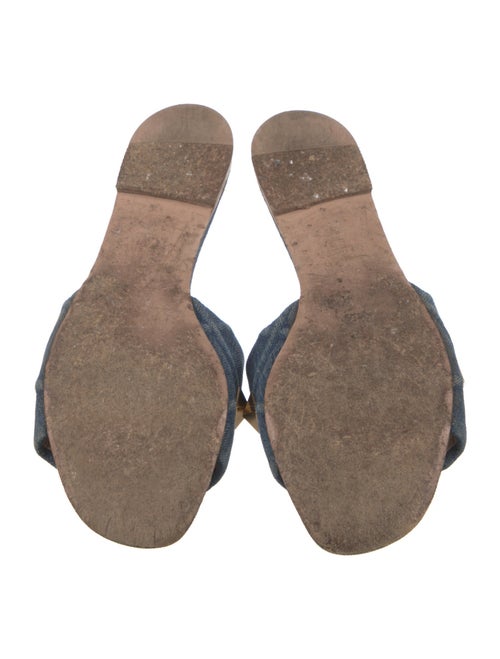 Valentino Rockstud Accents Denim Slides