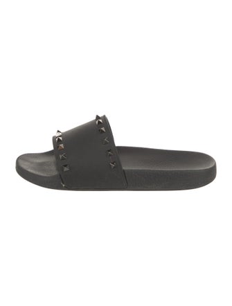 Valentino Rockstud Accents Rubber Slides